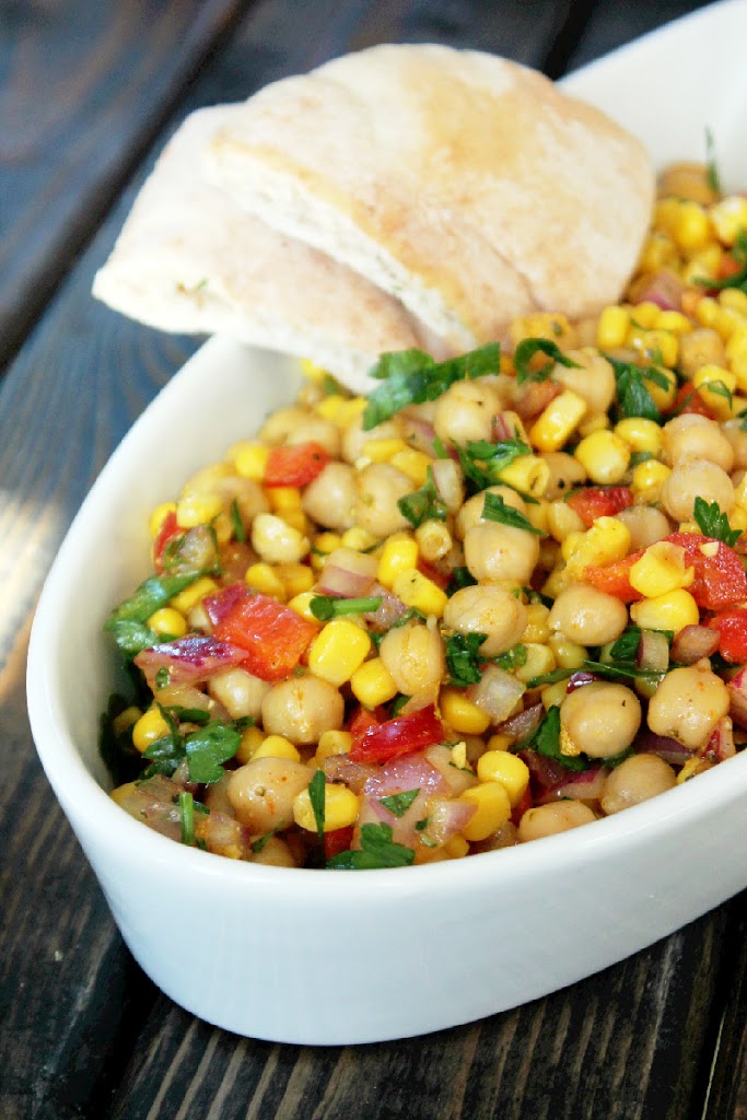 Indian Chickpea and Corn Salad - Not Quite a Vegan